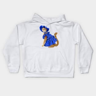 Ginger Cat in Snowflake Winter Dress Kids Hoodie